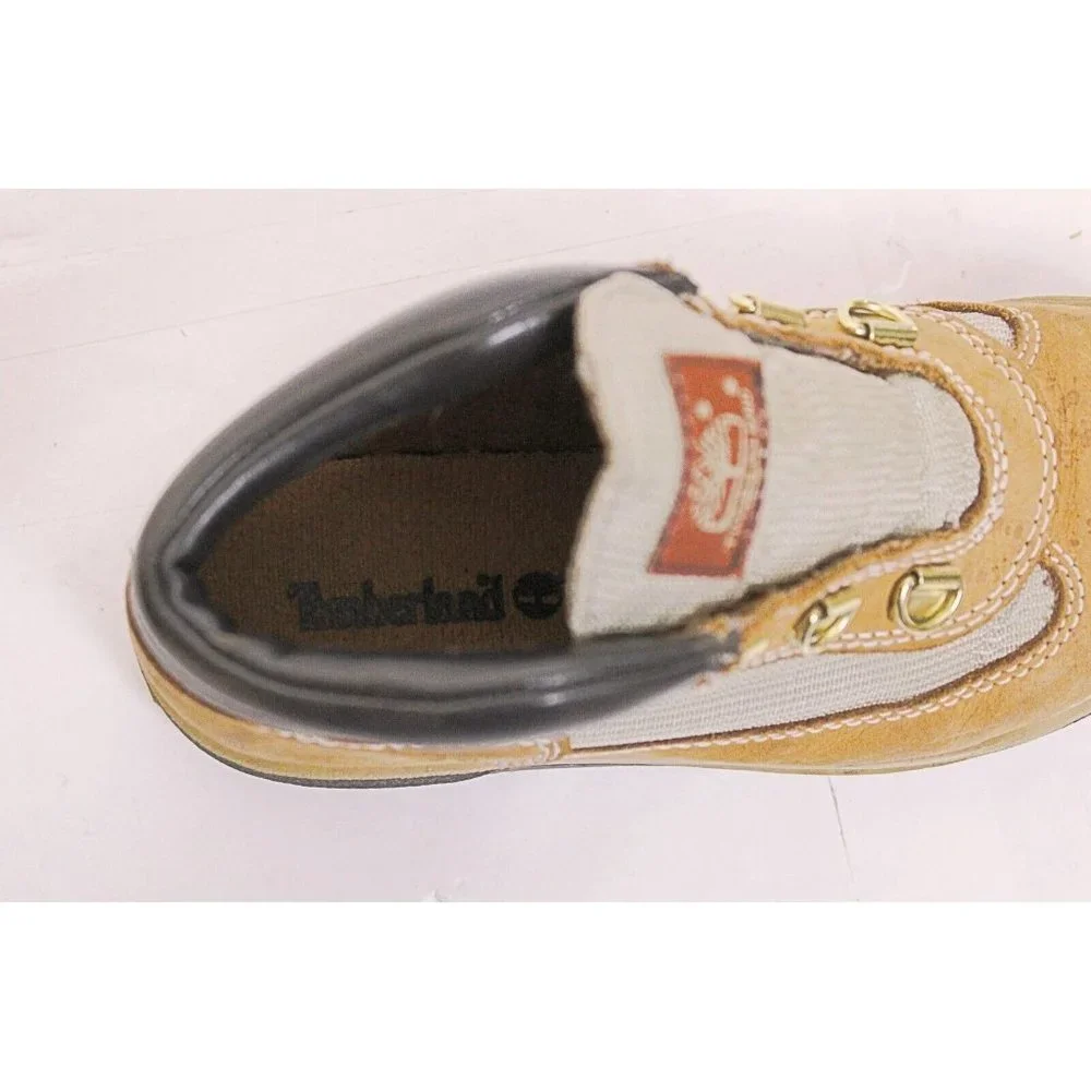 Timberland Baby Shoes sz 12 Tan Leather Hiking Boots Mesh Suede Walking Non-Slip